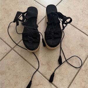 Black Suede Women's Sandals